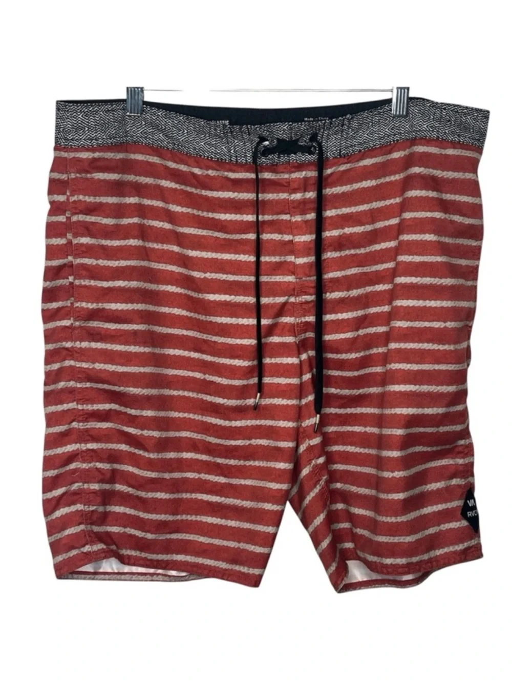 RVCA Classic Non-Stretch Men's Striped Swim Board Mens Sz 36